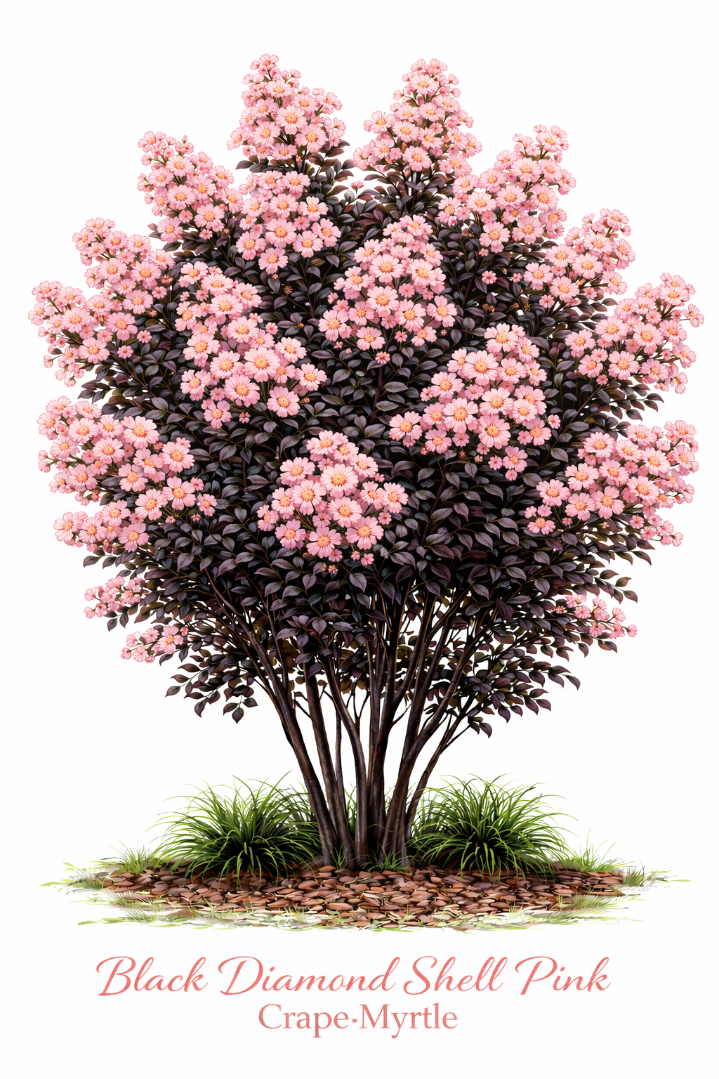 Crape Myrtle Black Diamond Shell Pink – Texas Tree Farms