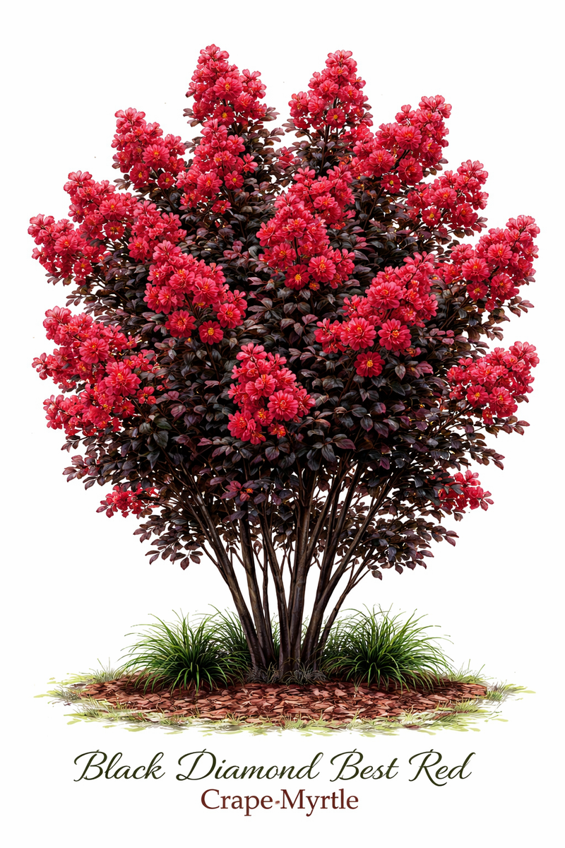 Deep Myrtle Color Deep Red Crape Myrtle Varieties