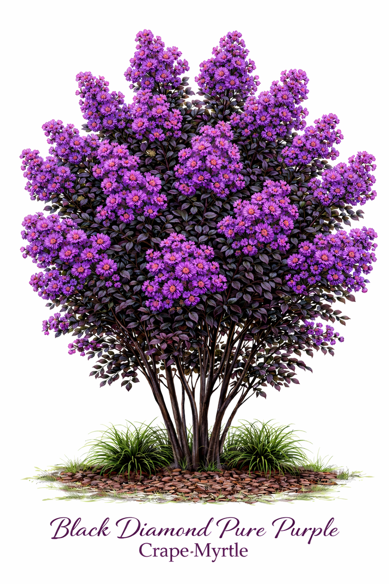 Crape Myrtle Black Diamond Pure Purple | Texas Tree Farms